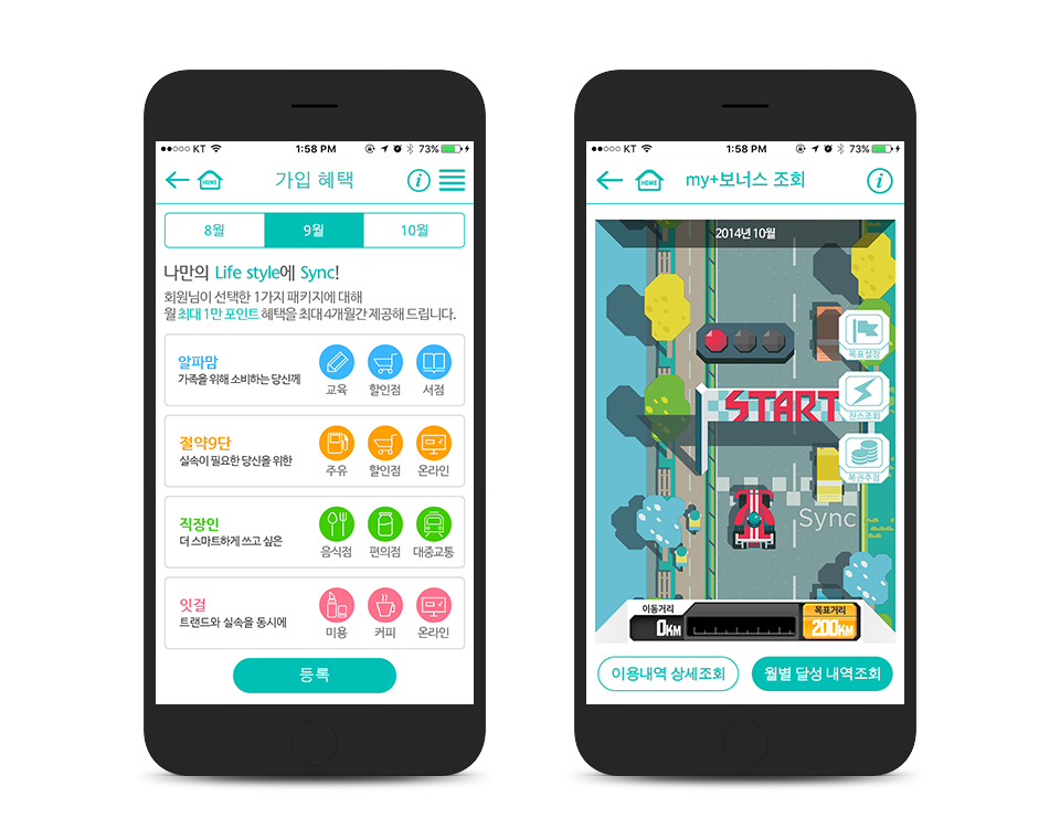 Developed a mobile marketing platform for Hana SK card’s Sync card